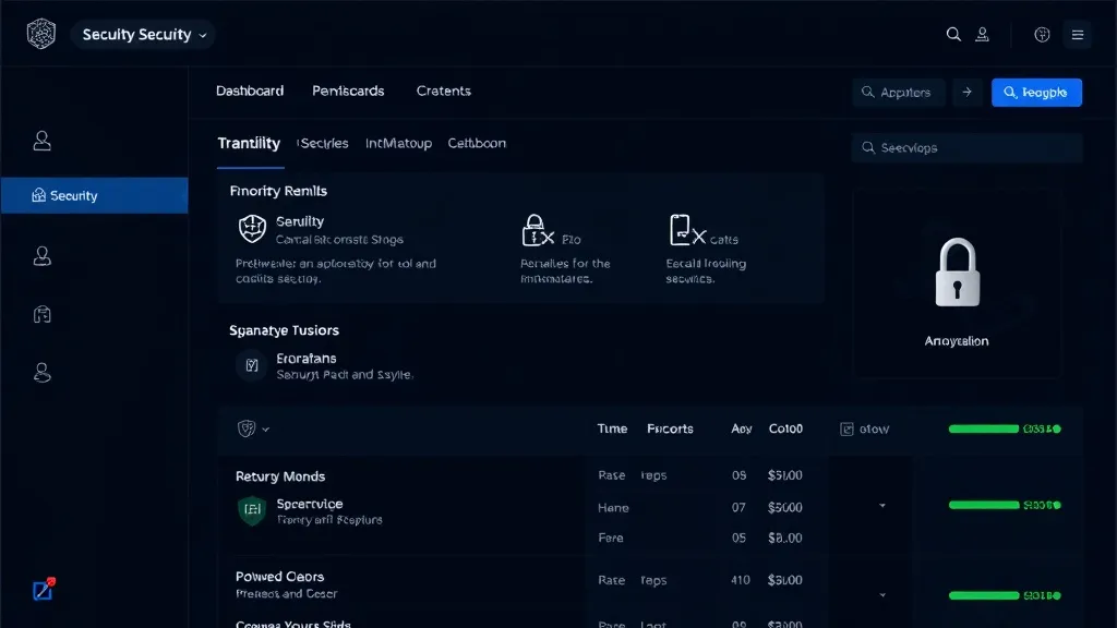 A professional interface showing a security dashboard with p