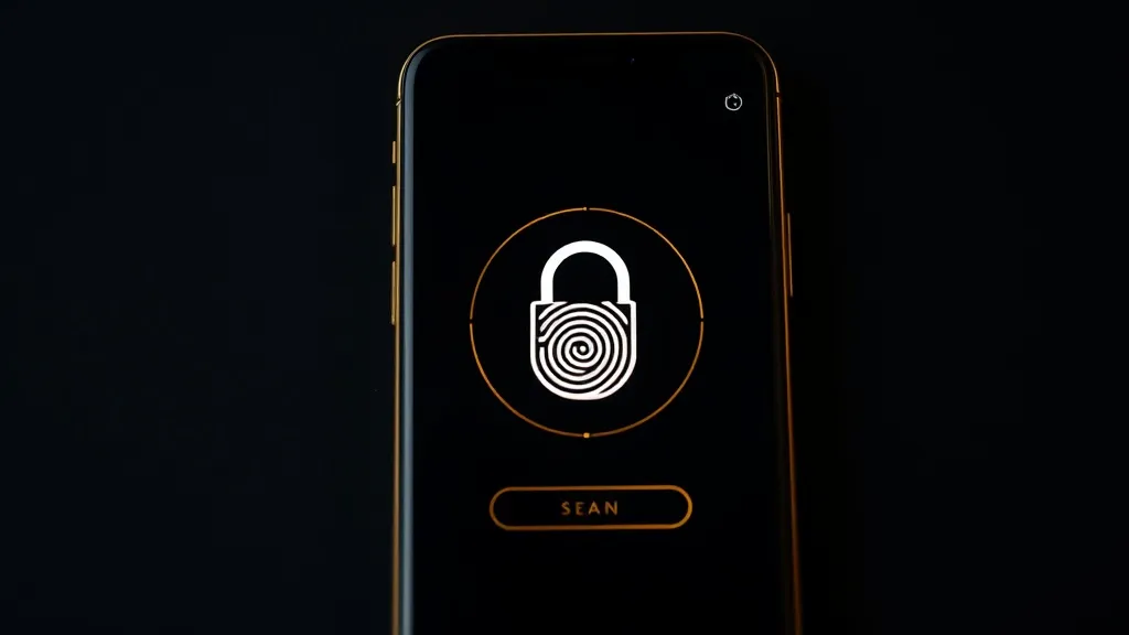 A modern smartphone screen showing a secure biometric scan i